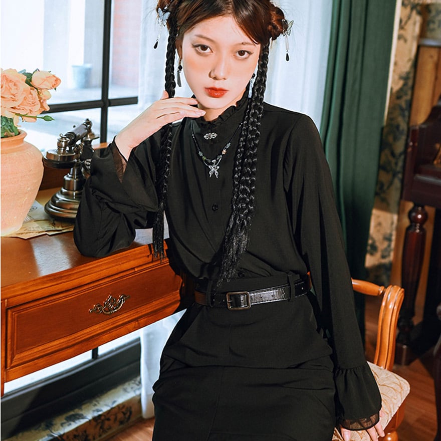 BPN ブラックピースナウ ゴスロリ フリルロングベスト BPN ブラック