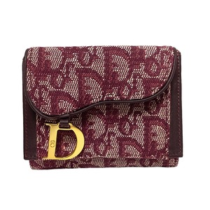Christian Dior ディオール トロッター サドル コンパクトウォレット ボルドー 10380-202305