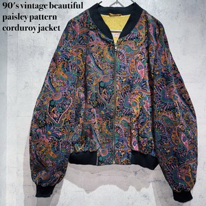 90's vintage beautiful paisley pattern corduroy jacket