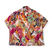 O.henry オー・ヘンリー アート デザイン 総柄 レーヨン 半袖 アロハシャツ L/マルチ メンズ