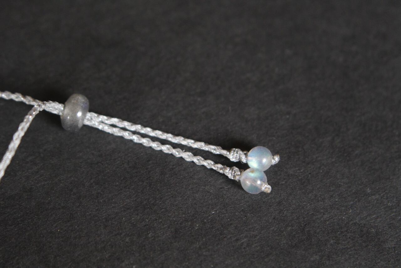 Labradorite micro macrame bracelet