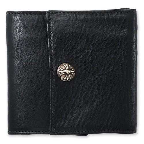 【CHROME HEARTS　クロムハーツ　Wallet　ウォレット　財布　レザー】2フェイスウォレット/レザー w/クロスボタン【送料無料】