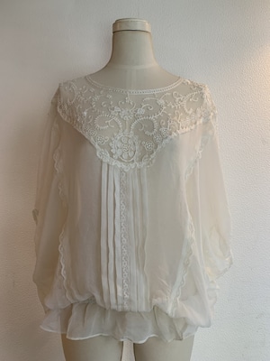 1990's See-Through Lace Pullover Blouse