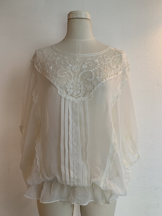 1990's See-Through Lace Pullover Blouse