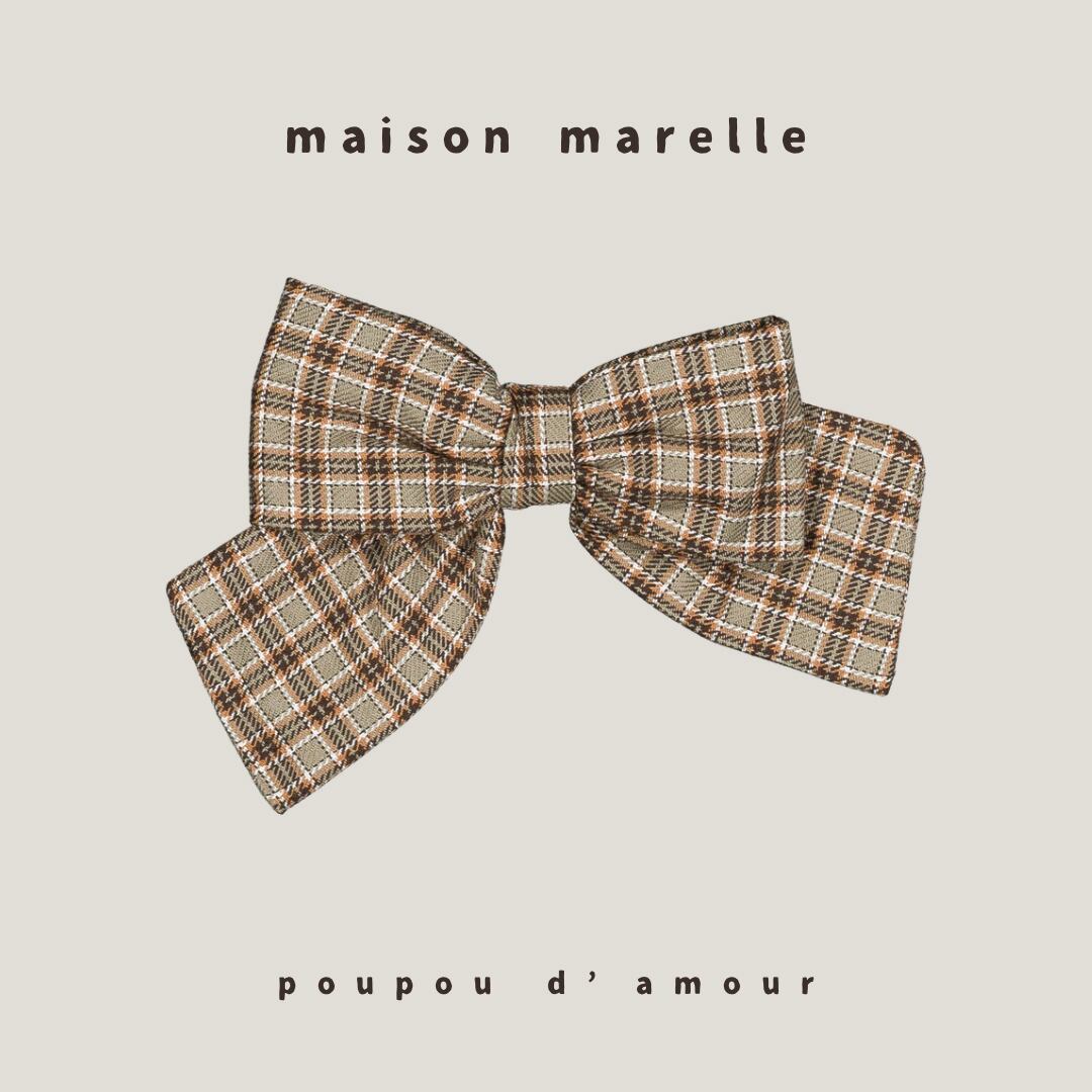 送料無料 【予約】maison marelle|HALLES olive check(11月上旬以降入荷予定)