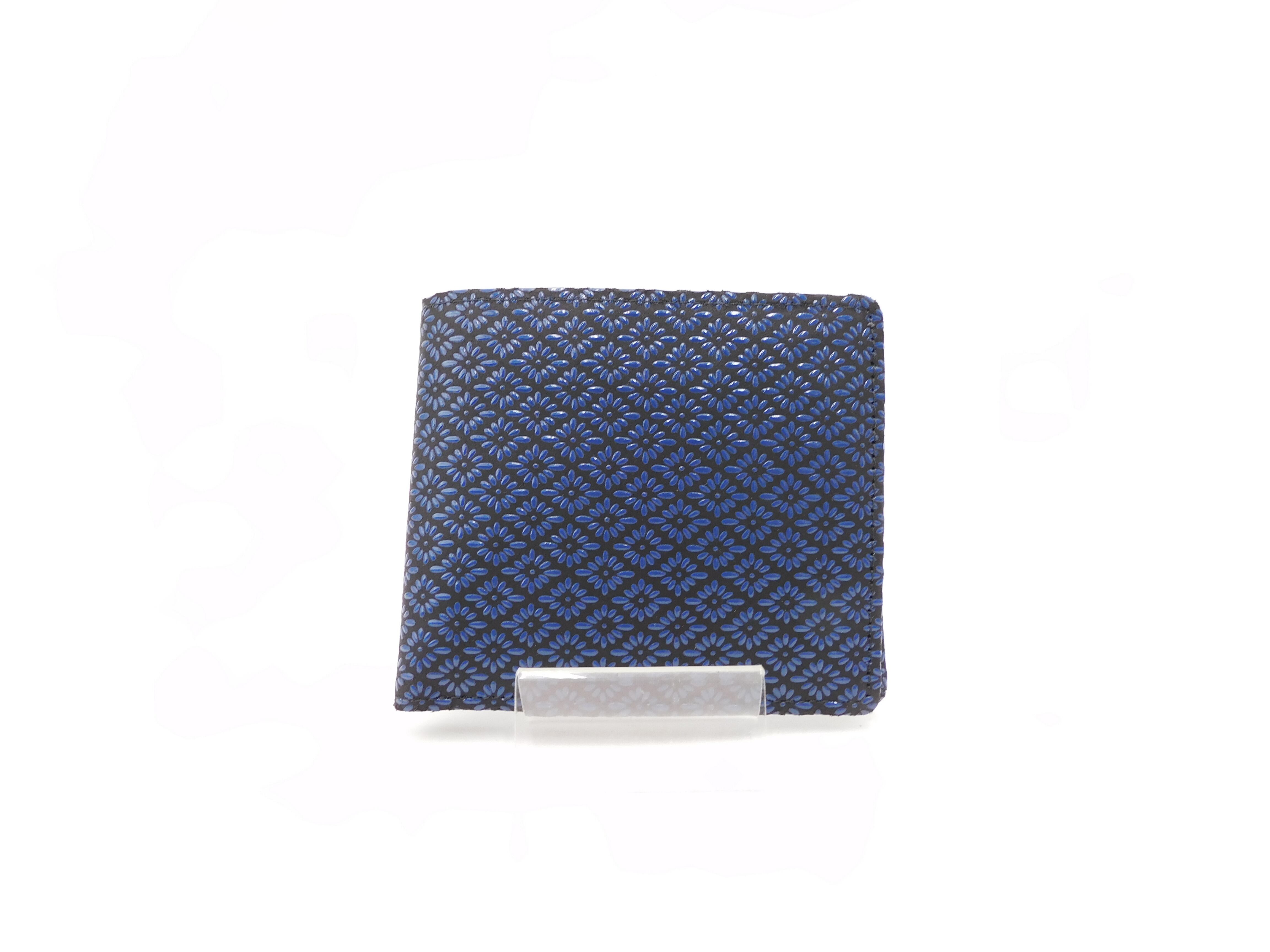 札入(小銭付) 紺/黒 菱菊柄