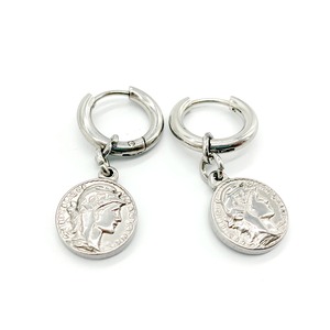 ステンレスリバーシブルコインピアス