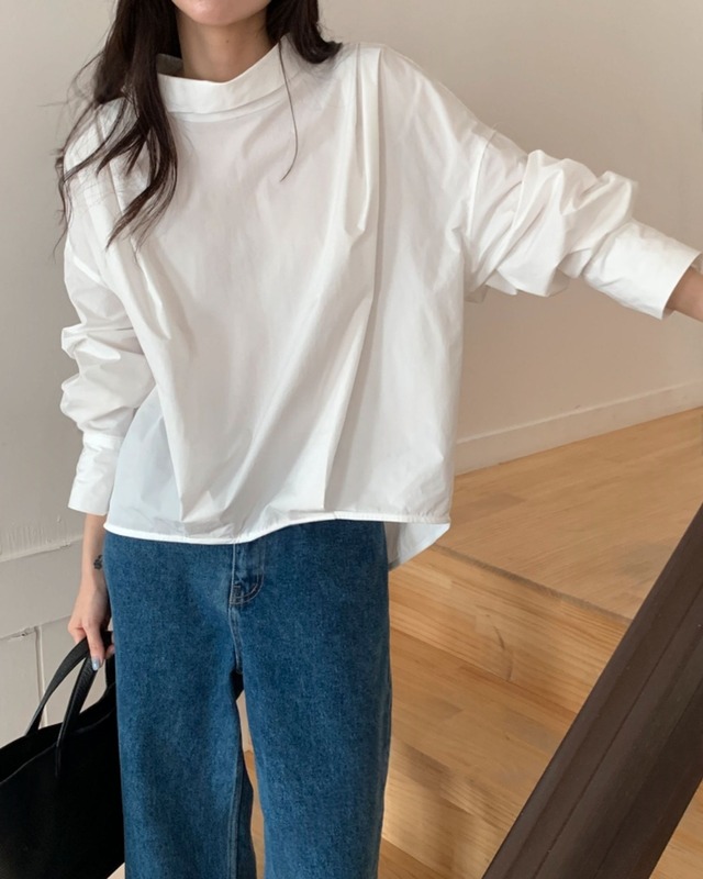 カウルネックシャツブラウス