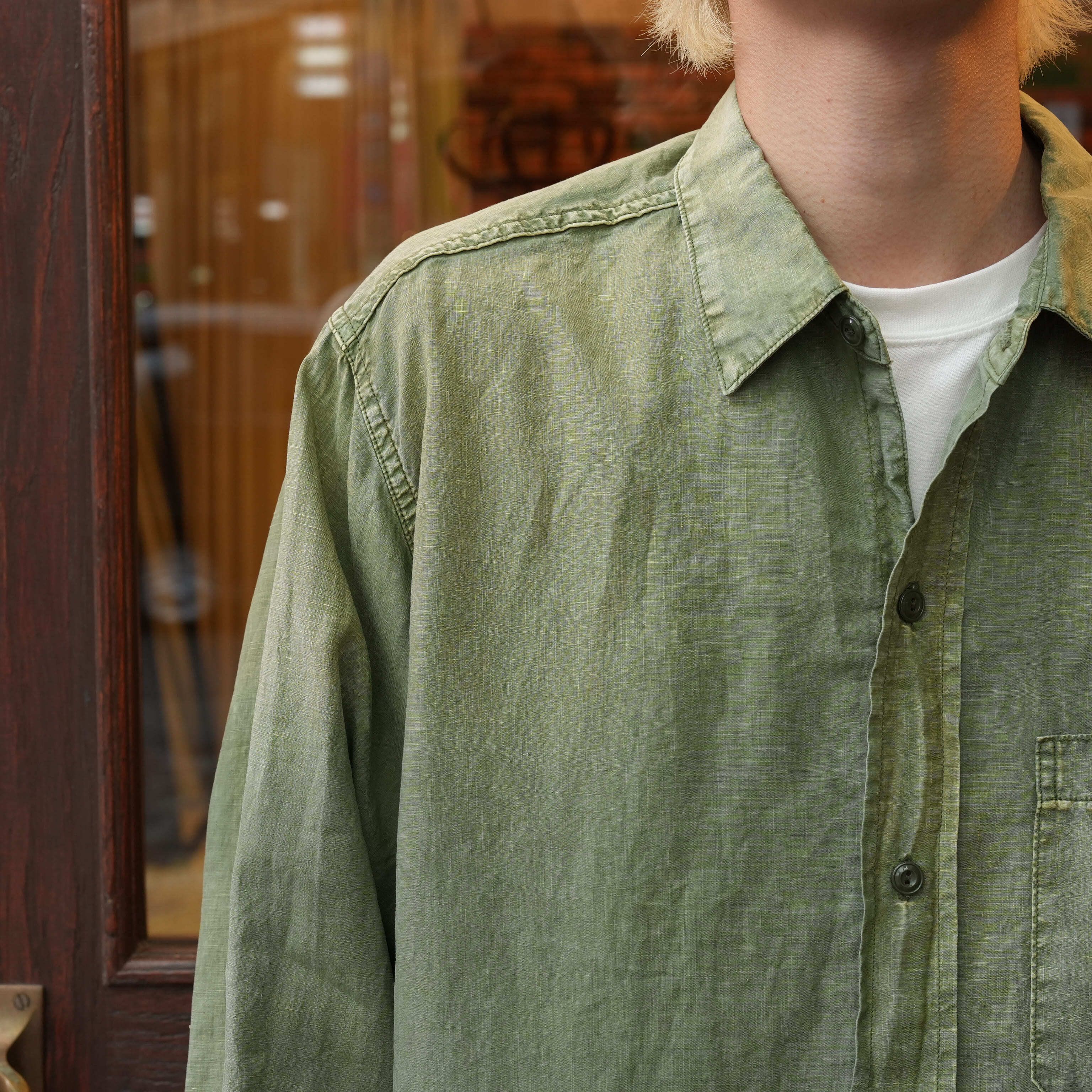 美品 26SS HERILL U.S.N Linen Shirt サイズ0 HERILL(へリル) 26SS 