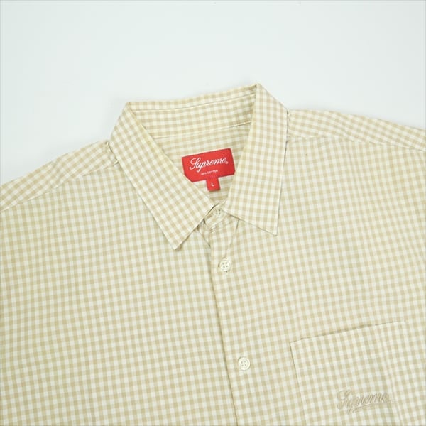 Size【L】 SUPREME シュプリーム 21SS Gingham S/S Shirt Beige 半袖