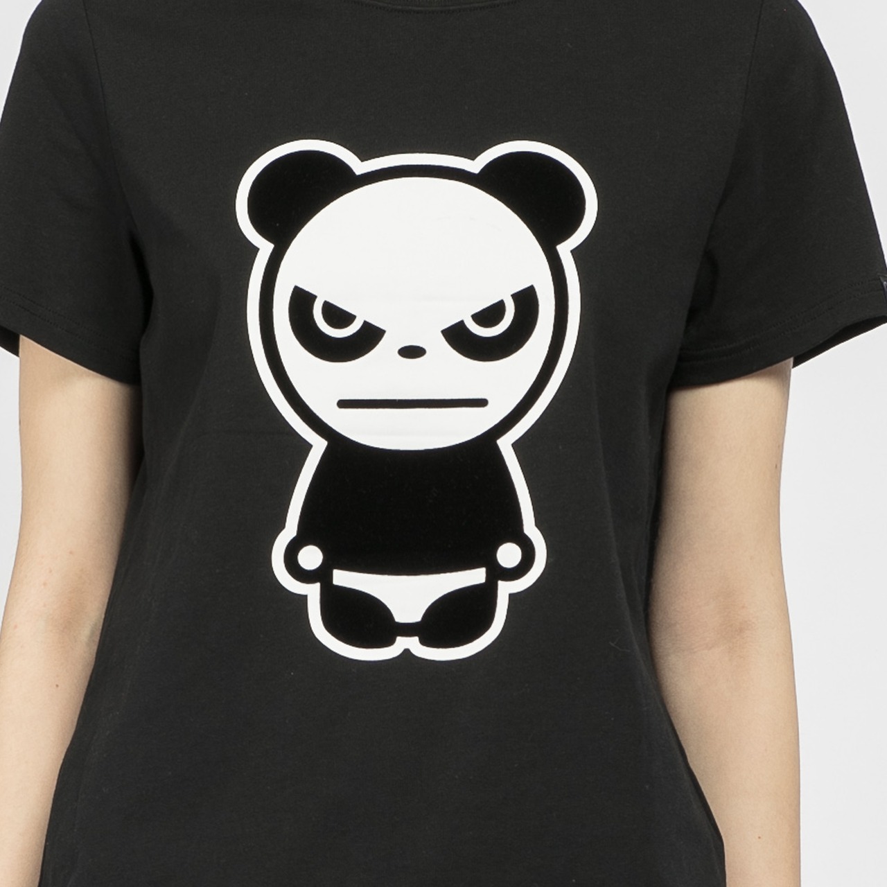 【HIPANDA ハイパンダ】レディース フロッキープリント Tシャツ WOMEN'S BASIC LOGO FROCKY PRINT SHORT SLEEVED T-SHIRT / WHITE・BLACK