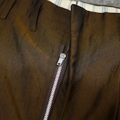 60's iridescence tuck slacks brown