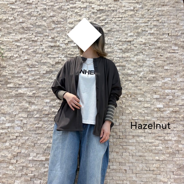【Hazelnut】袖ボーダーデザインカーディガン（24511）