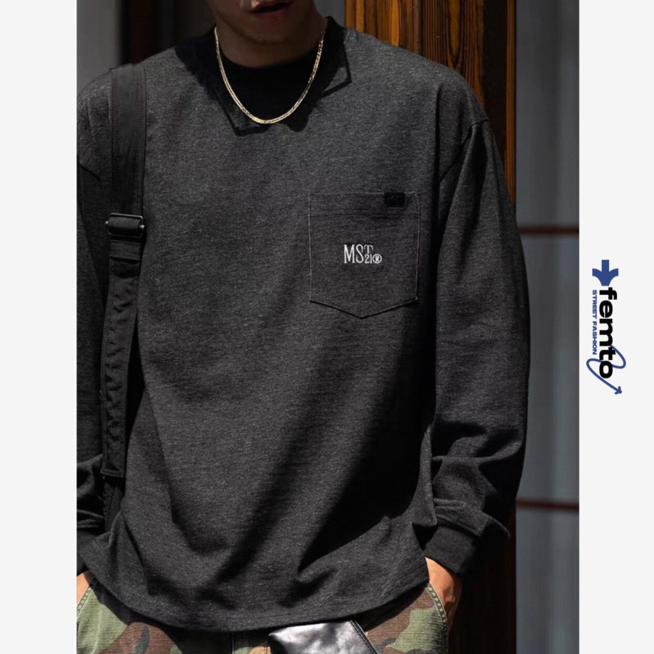 Pocket logo long sleeve tee 1155 - 1