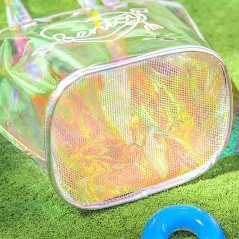 PVCロゴ入りバッグ クリアバッグ ビーチバッグ オーロラビニールバッグ