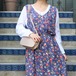 USA VINTAGE FLOWER PATTERNED LINEN NO SLEEVE ONE PIECE/アメリカ古着花柄リネンノースリーブワンピース