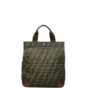 フェンディ ズッカ トートバッグ ハンドバッグ 2321 26555 ブラウン ナイロン レザー レディース FENDI 【中古】