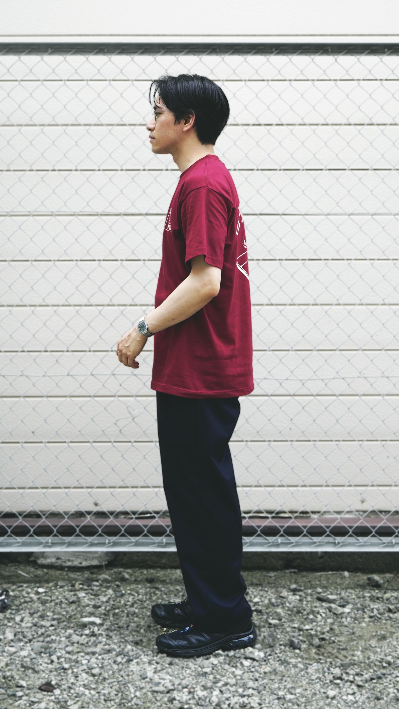 四畳半帝国半袖 Burgundy / Cream