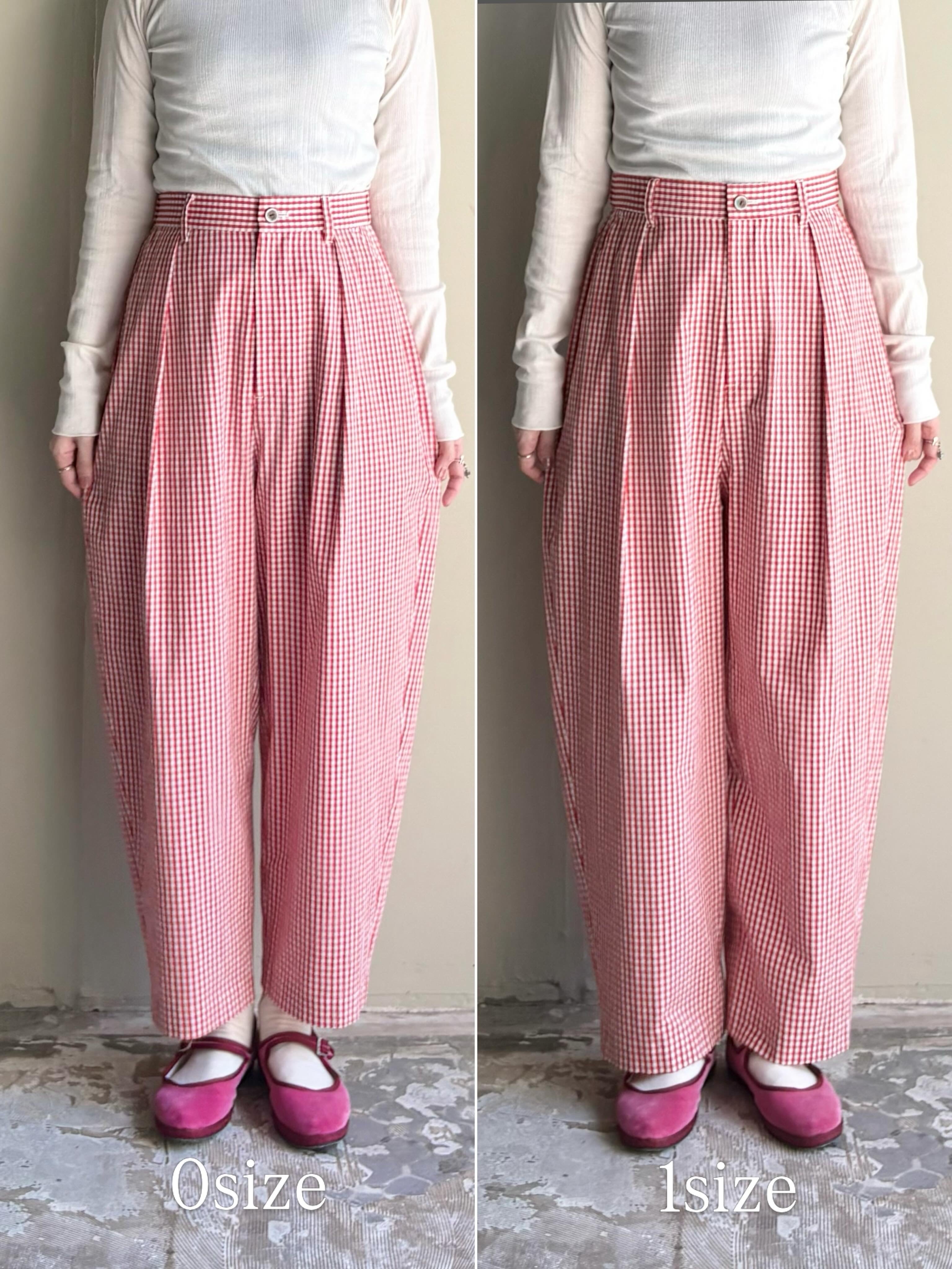 atelier naruse】cotton tuck pants ~ gingham check ~ ［na-f05115_B