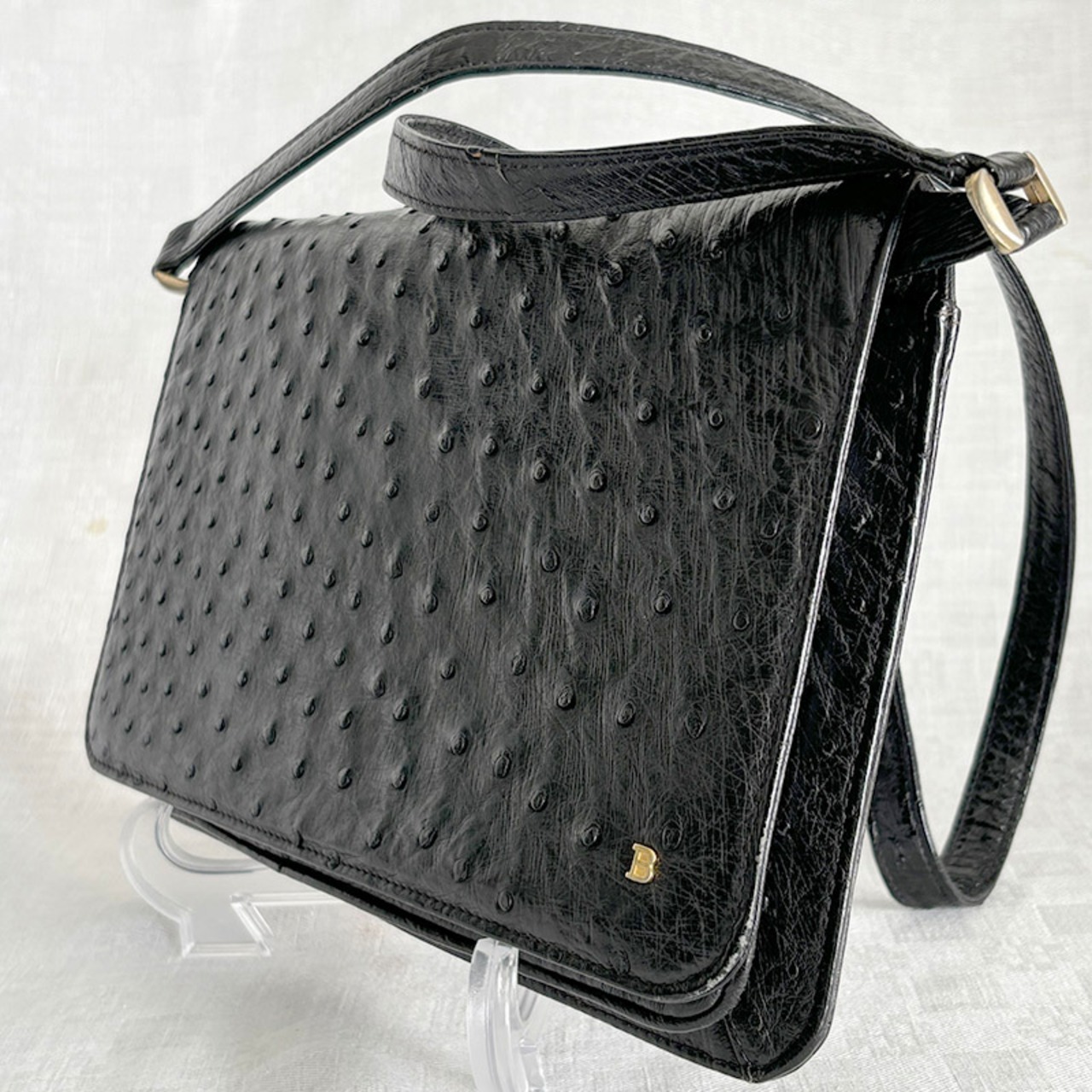BALLY　ショルダーバッグ　オーストリッチ　ハンドバッグ　ヴィンテージ　17acd25