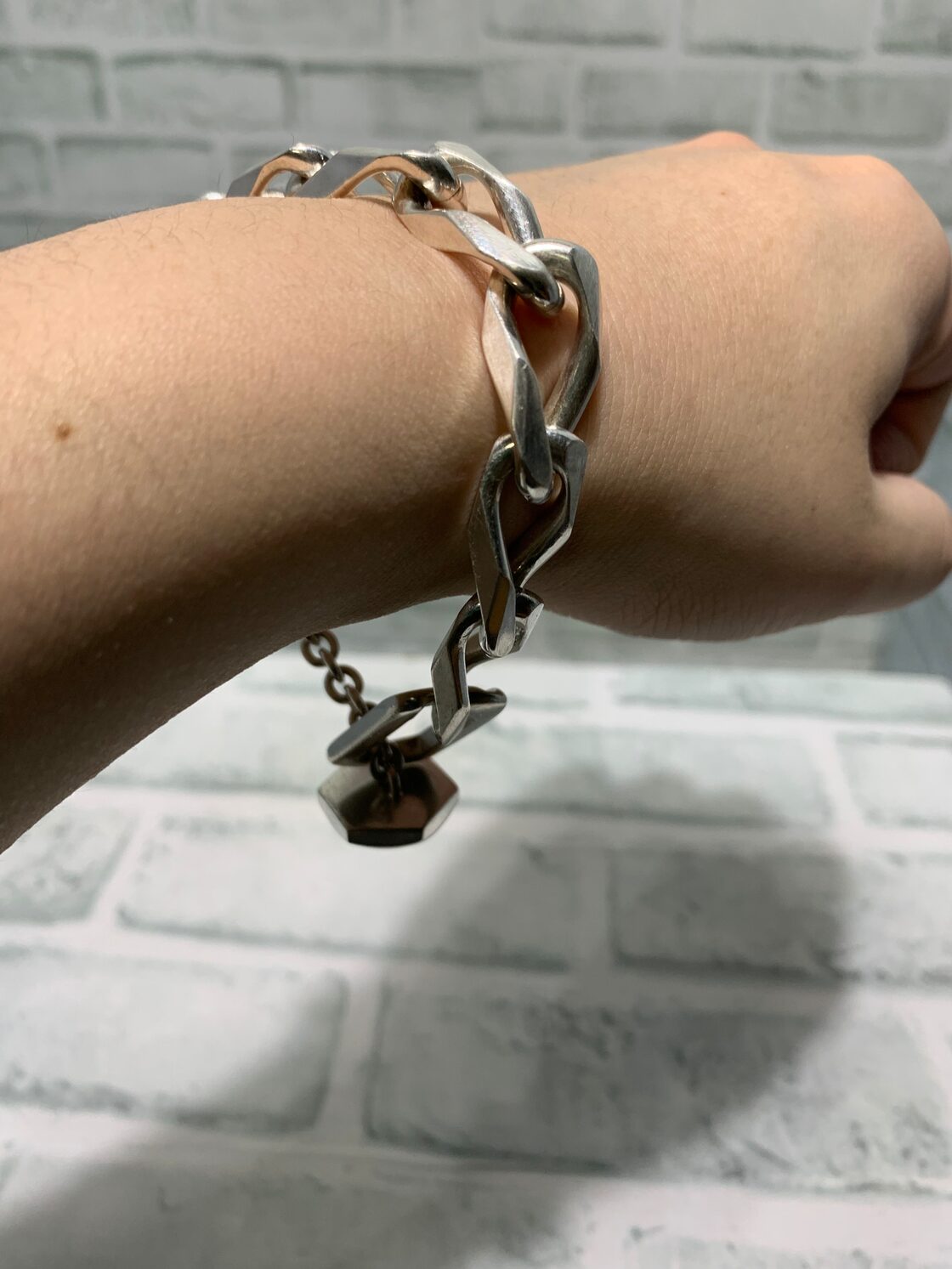 オールドグッチ GUCCI ヘビー フィガロチェーン ブレスレット 
