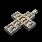 シルバー フレームド K18 イエロー ゴールド センター スカル クロス：MIC&Co. ミック アンド コー