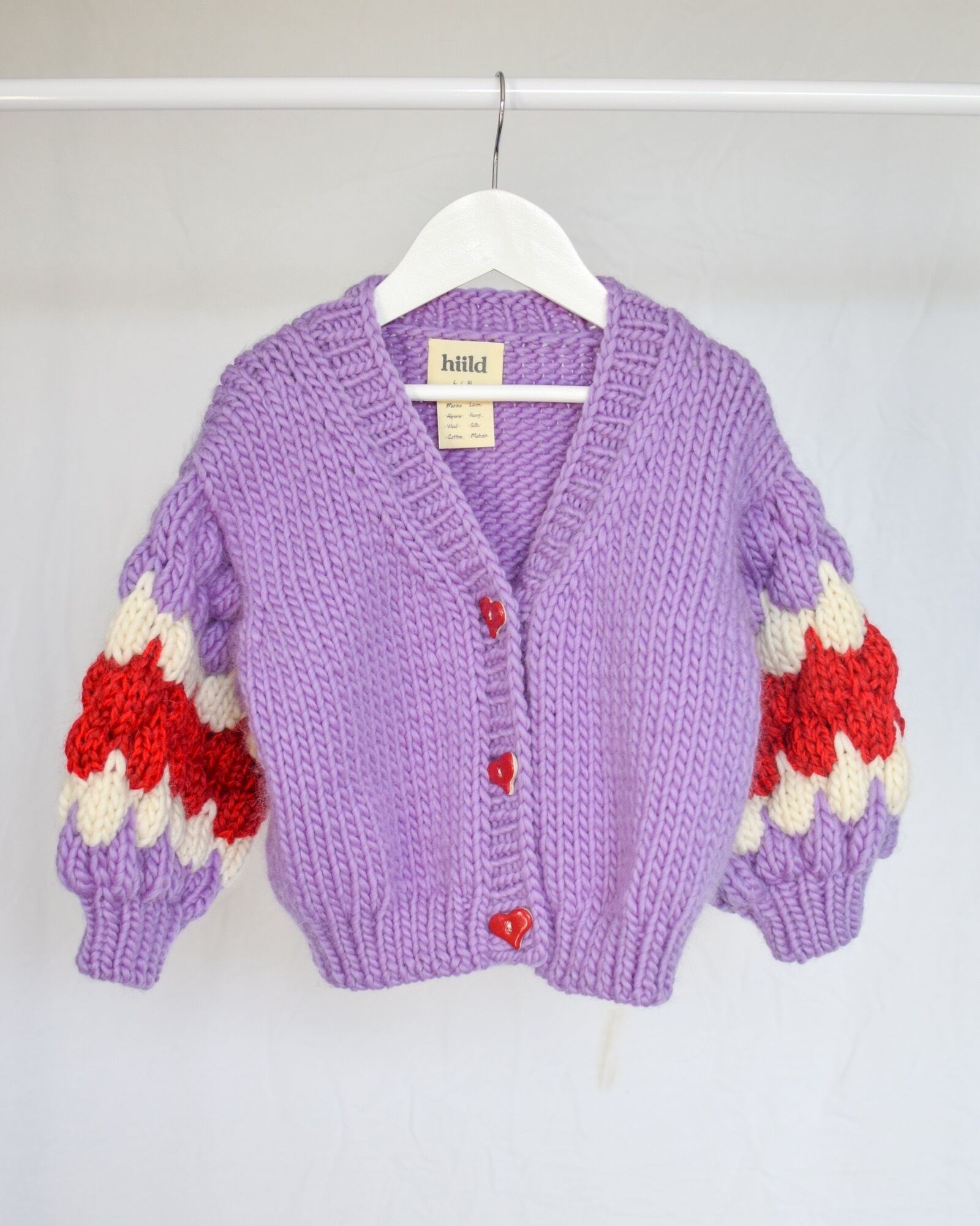Purple/Red/White Bubble Cardigan | yarabi baby&kids selectshop