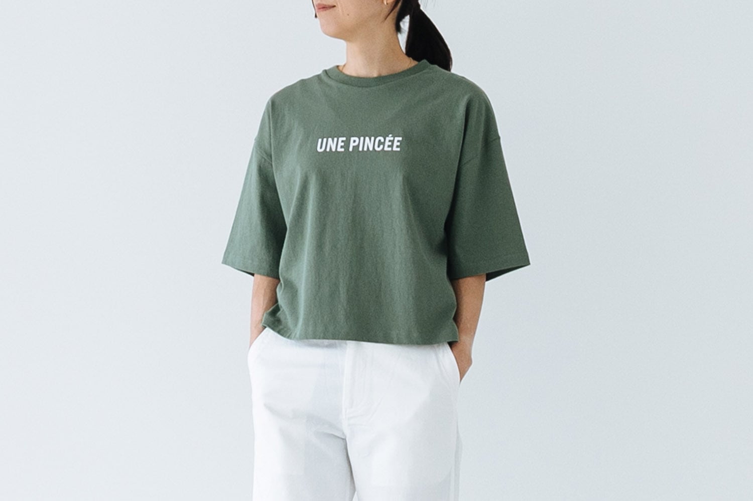 オーガニックコットン ボックスプリントTEE "UNE PINCEE"