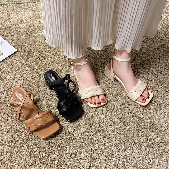 野生のハイヒールの女性と厚い赤いヒールのローマの靴のネット赤いサンダルの女性の妖精風2020春の新バージョン 部族の婦人靴2305899