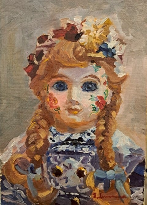 双子の日本人形の油絵 | Paintershun's GalleryShop