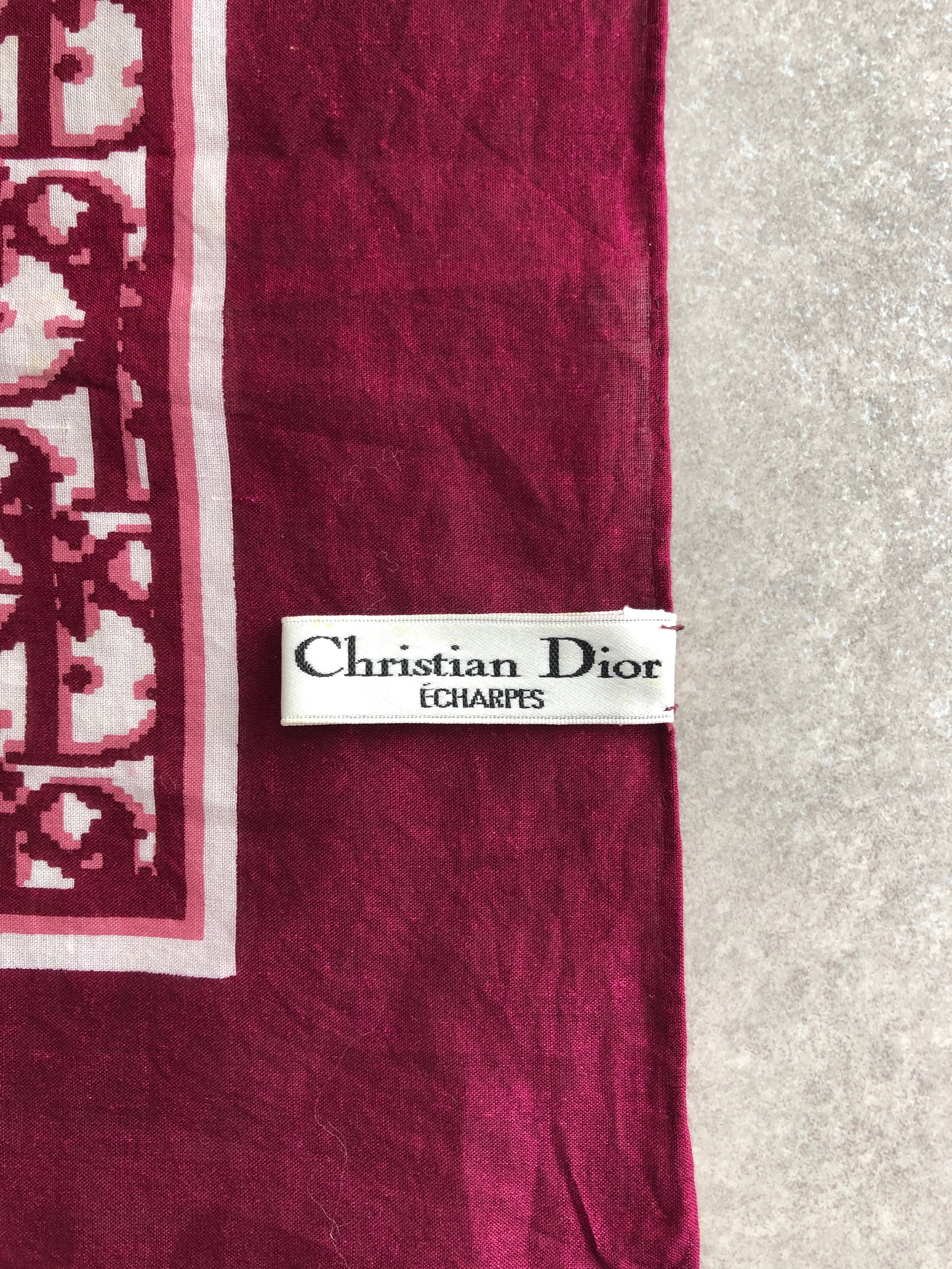 クリスチャンディオール トロッター スカーフ ヴィンテージ Christian Dior クリスチャン ディオール トロッター スカーフ ワイン