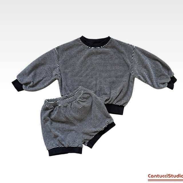 《送料無料》予約:モノクロセットアップ【cantuccistudio】※ジュニアサイズ