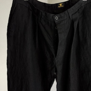 classic belgium-linen twotuck pants / belgium black