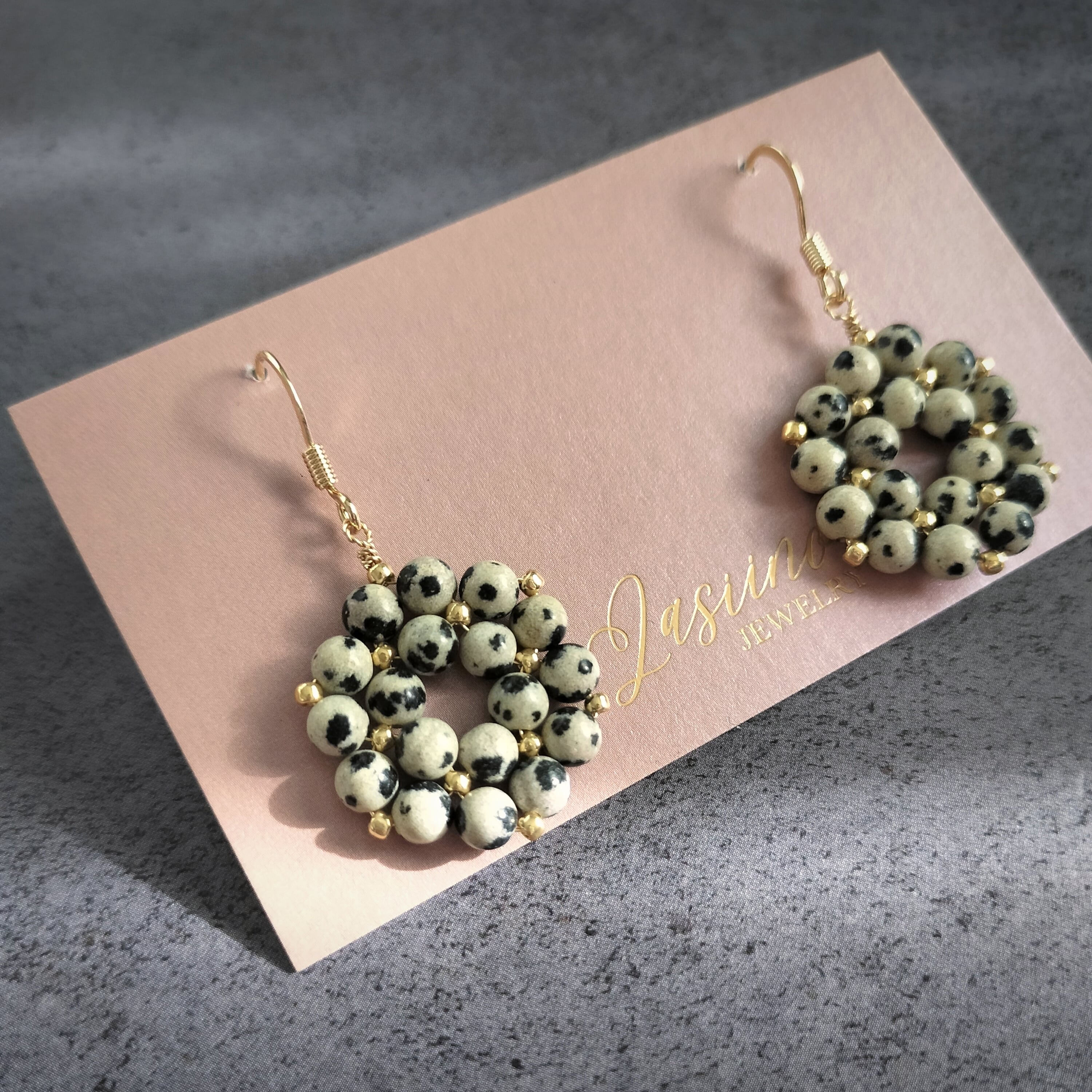 ハンドメイド  シルバー製イヤリング　天然トルコ石付き NEW＊ トルコ製 ハンドメイド 天然石 リング 潔く シルバー925