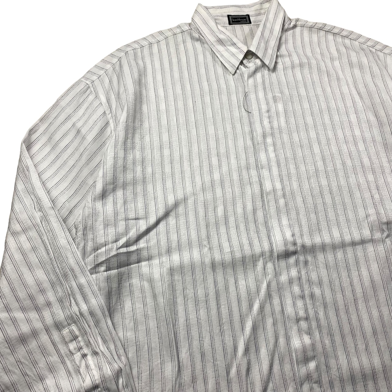 GIANNI VERSACE animal plaid woven × stripe shirt