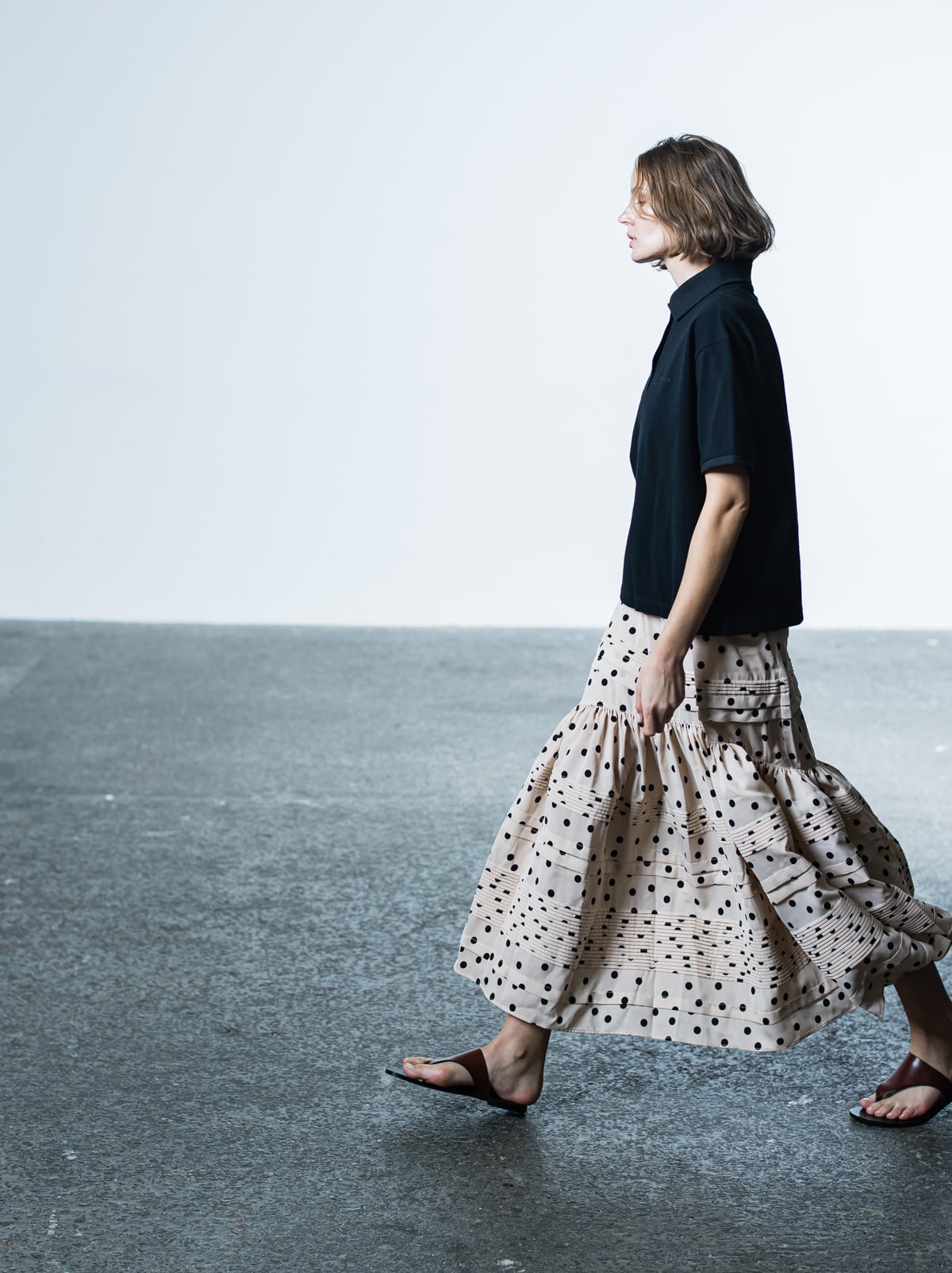 Polka dots Tuck Skirt | RELEVE