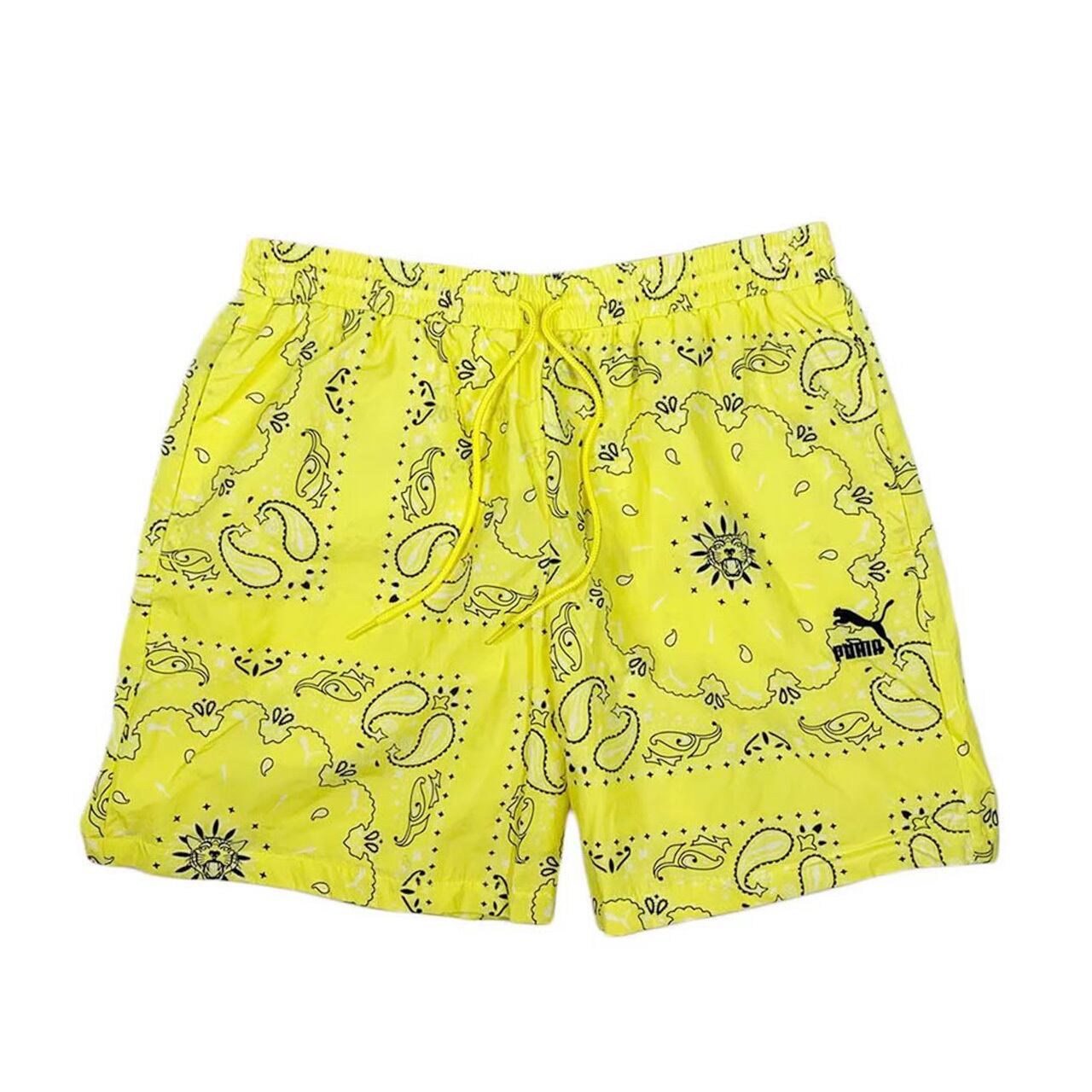 yellow puma shorts