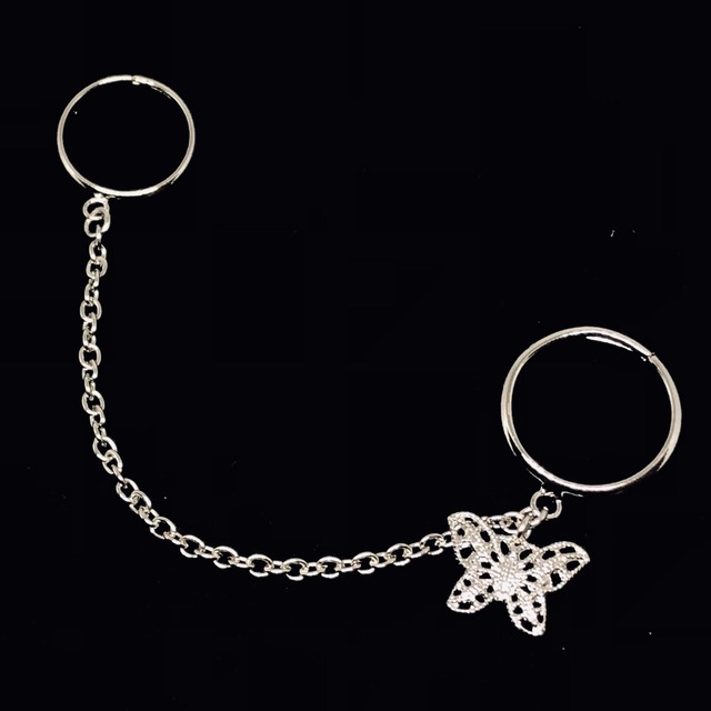 BUTTERFLY CHAIN DOUBLE RING