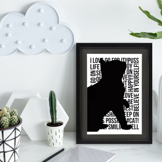 SILHOUETTE Art poster#CAT (A4)