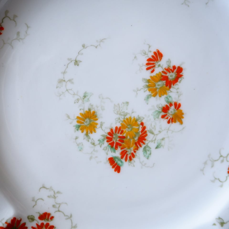 英国Shelley（シェリー） オレンジ・デイジー柄 トリオB カップ