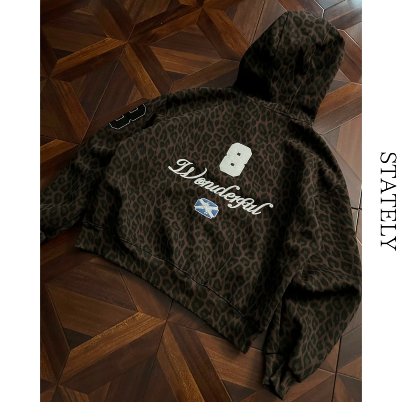 Leopard Embroidery ジップパーカー_T38・画像2