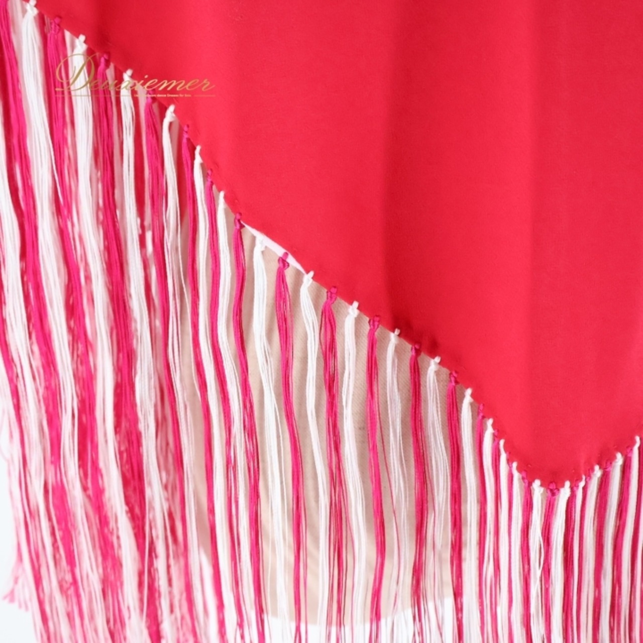 フラメンコ 衣装 シージョ ピキージョ 小物 ピンク系 ショッキングピンク ホワイト系 白 水玉 模様 トライアングル フレコ ダンス 三角形 舞台 ダンス衣装 フラメンコ小物 発表会 イベント用 可愛い フリンジ スカーフ おしゃれ 舞台衣装 柄物