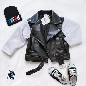 カッコいい！インポート♪キッズ ライダースジャケット♪子ども 子供 男女兼用 黒