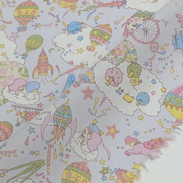 リバティ・ファブリックス　タナローン　Sky High Stars　スカイ・ハイ・スターズ　ライトパープル　約108×50cm