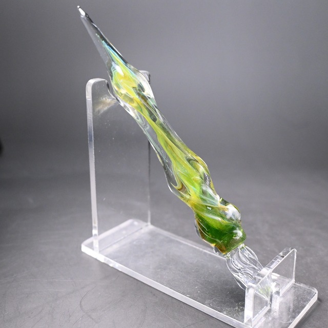 ガラスペン　緑と黄色　79