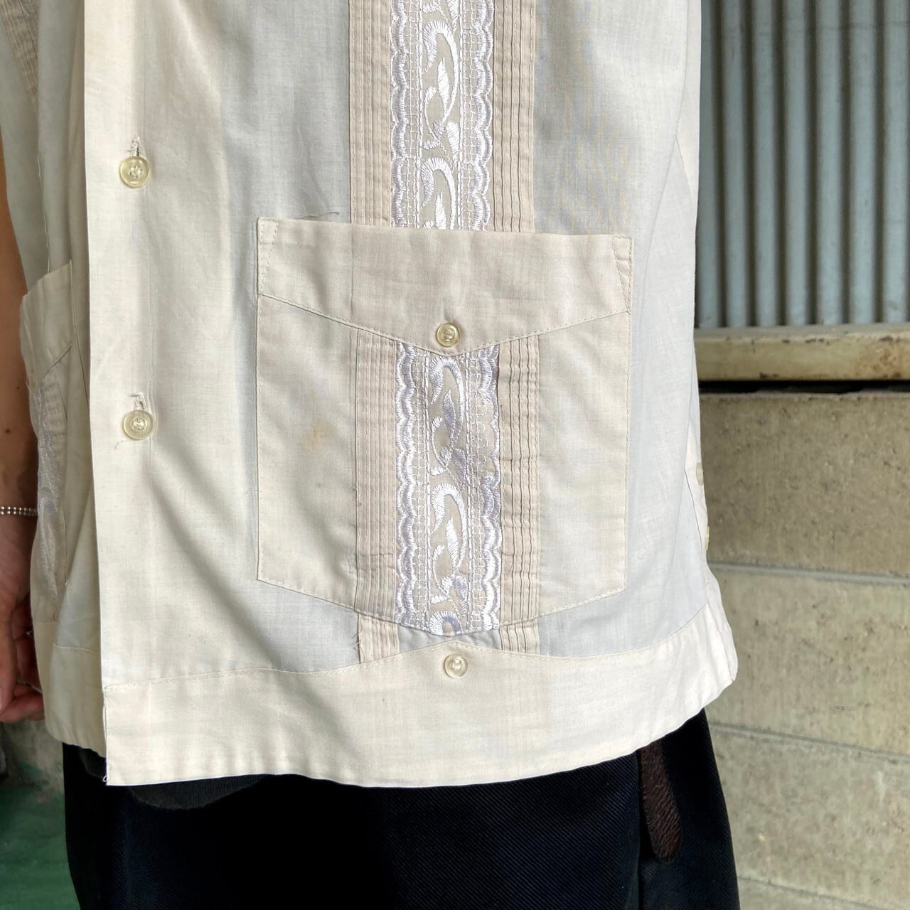 90年代 guayabera by HABAND 半袖 キューバシャツ メンズM 古着 90s
