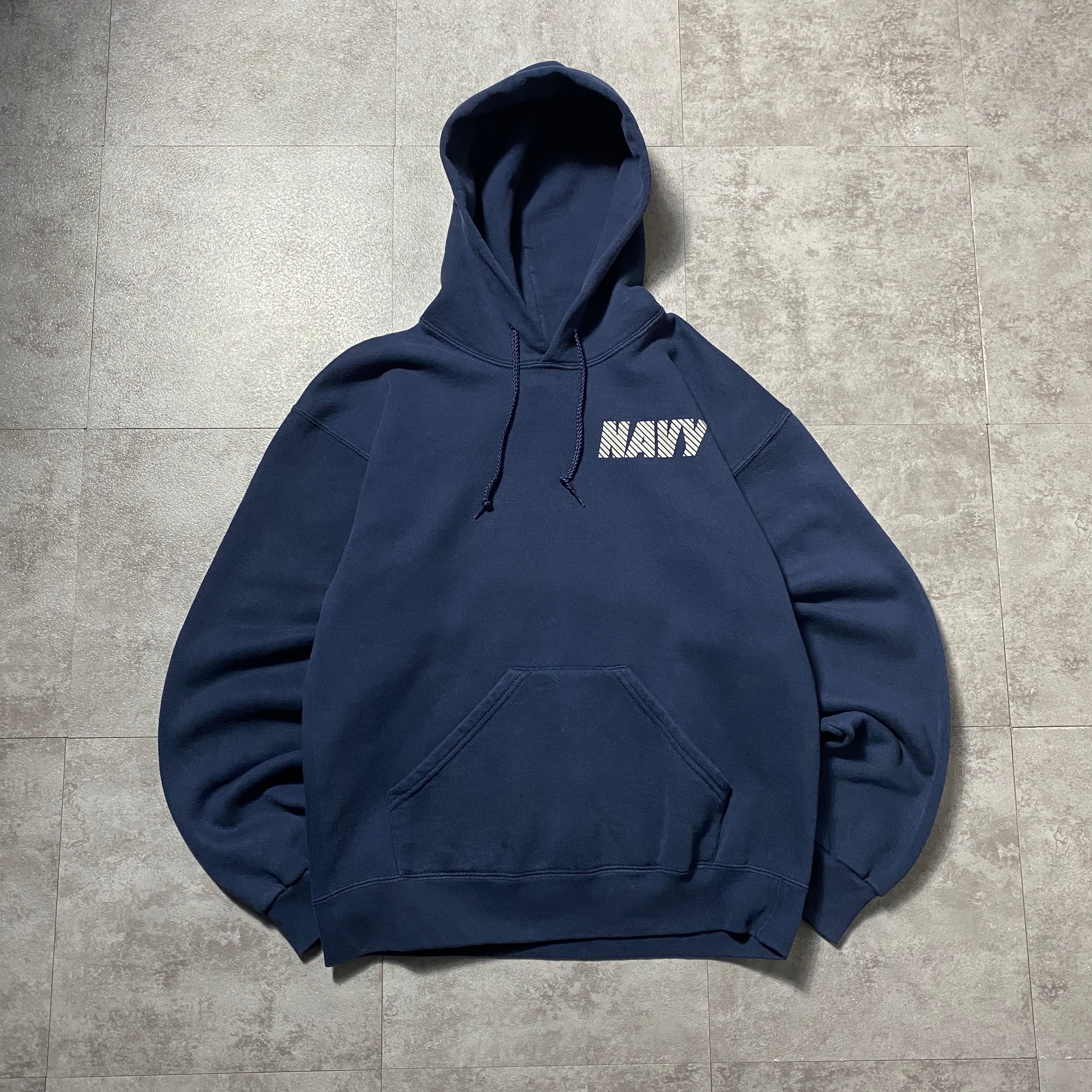 USA製】90's SOFFE US.NAVY アメリカ海軍 バックプリント ネイビー