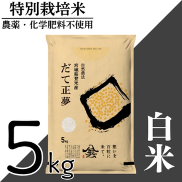 新米 令和8年産 登米産 だて正夢 白米 10kg 農薬・化学肥料不使用栽培米