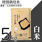 新米 令和8年産 登米産 だて正夢 白米 5kg 農薬・化学肥料不使用栽培米