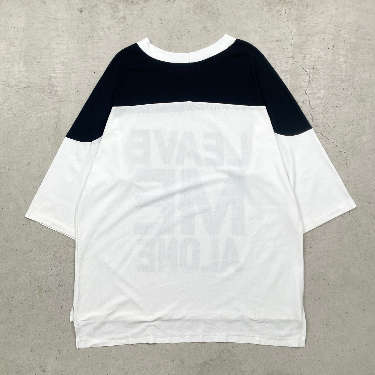 90年代 USA製 Knit Stuff LEAVE ME ALON 切り替えデザイン 七分袖 T 